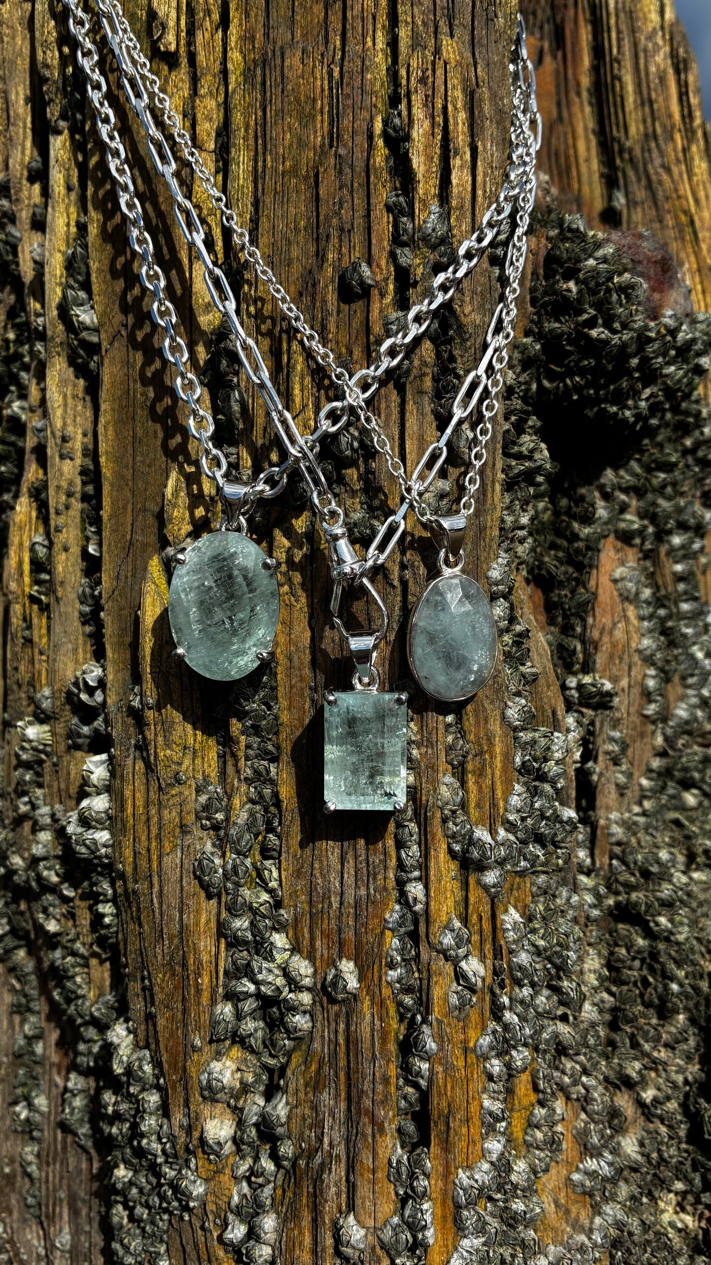 Aquamarine Albert Trace necklace