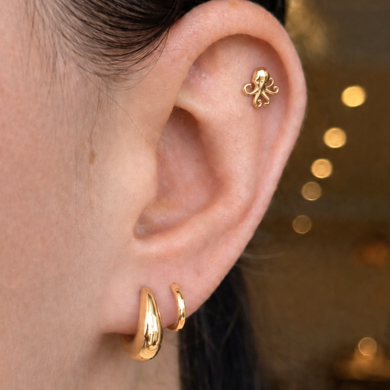 Octopus Flat Back Cartilage Stud