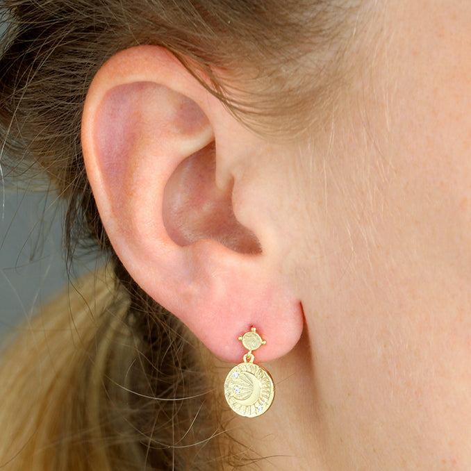Sun & Moon Drop Earrings