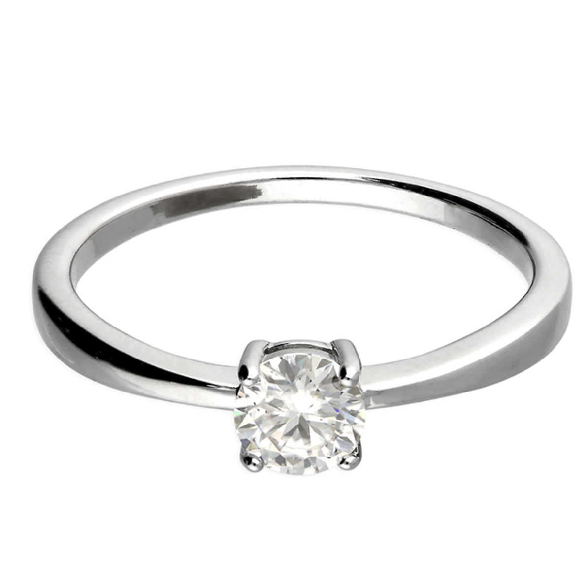 0.5ct Moissanite Solitaire Ring On white background 