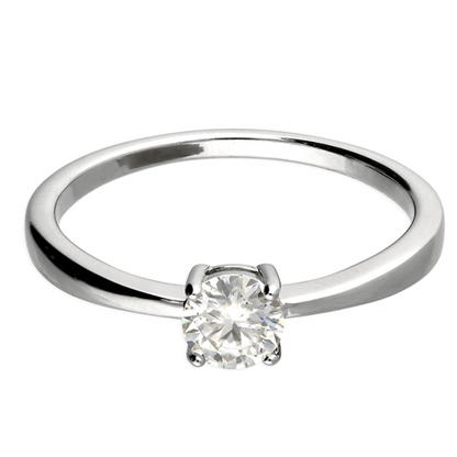 0.5ct Moissanite Solitaire Ring On white background 
