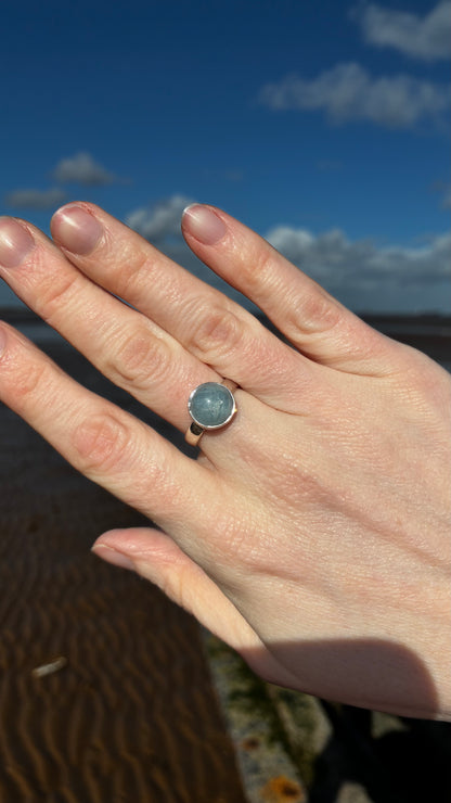 Aquamarine Round Ring