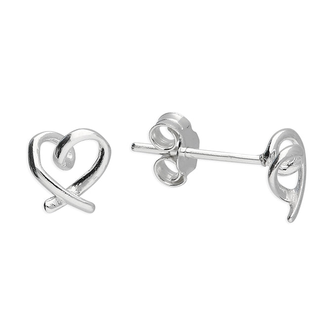 Love Knot Heart Studs