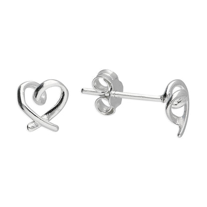 Love Knot Heart Studs