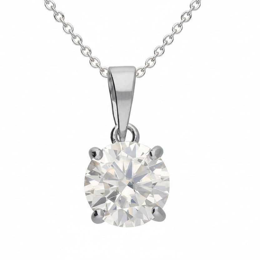 Diamond moissanite pendant on a white background