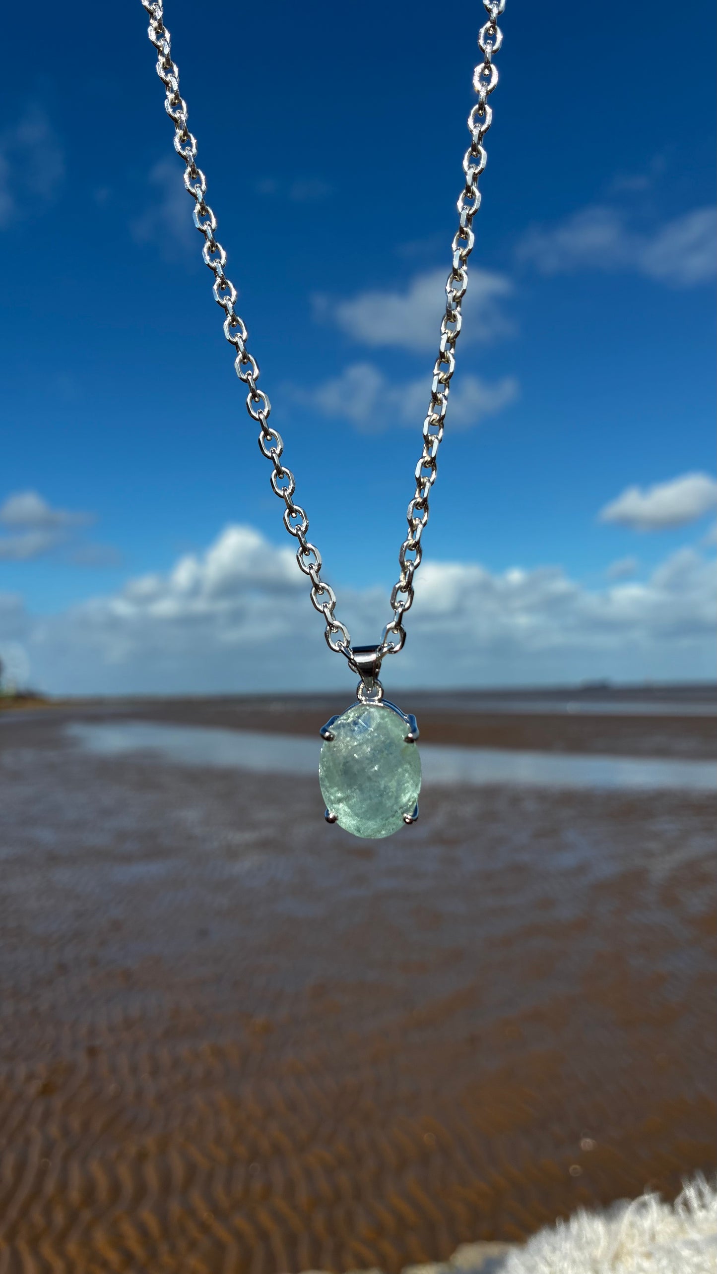 Aquamarine Cable Chain Necklace