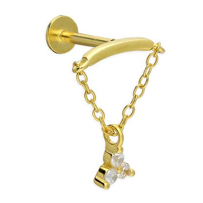 Chain Droplet Flat Back Stud