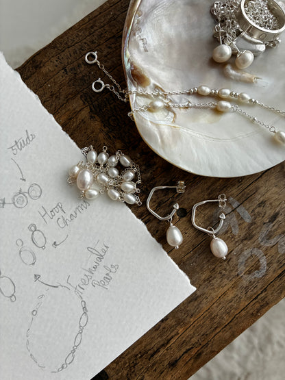 Freshwater Pearl Hoop Charms