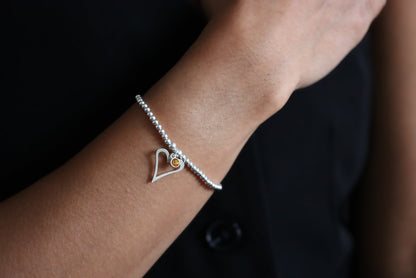 Birthstone Heart Bracelet