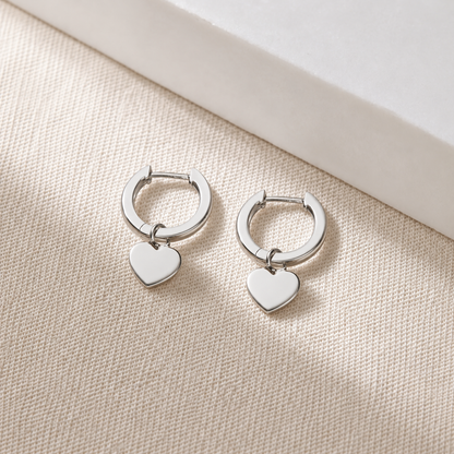 Heart Charm Huggie Hoops