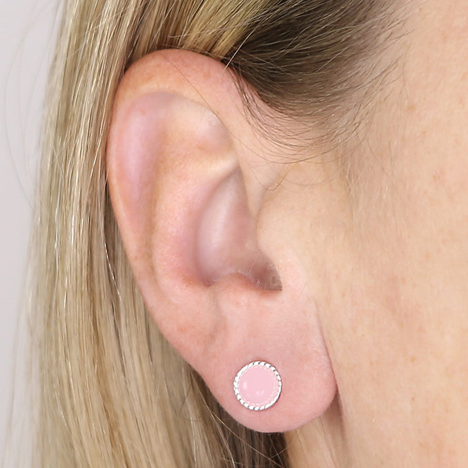 Rose Quarts Twist Studs