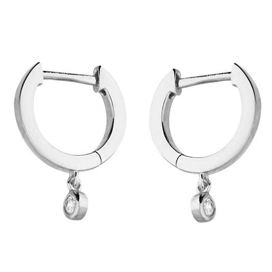 Cz Droplet Huggie Hoops