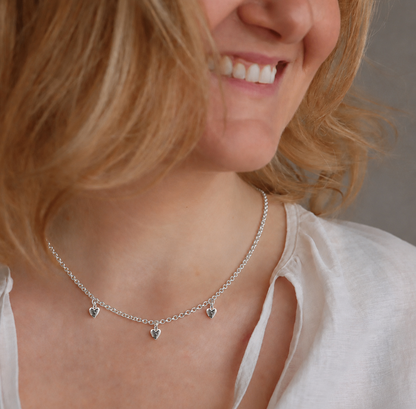 Triple Teeny Heart Necklace