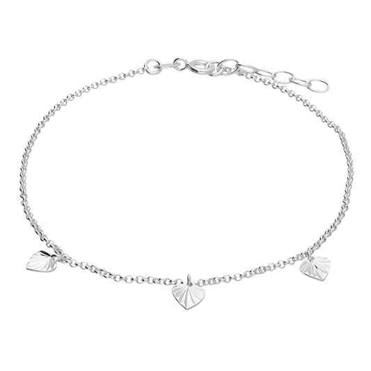Triple Heart Cut Dimond Anklet