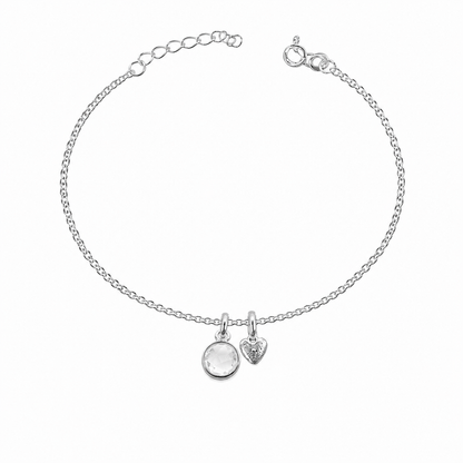 Birthstone Teeny Heart Bracelet