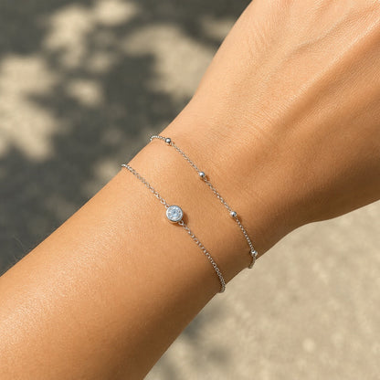 Solitaire Stacking Bracelet