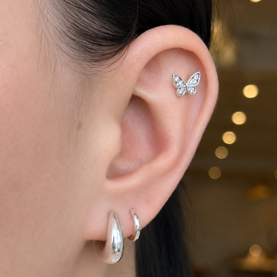 Sparkle Butterfly Cartilage Stud