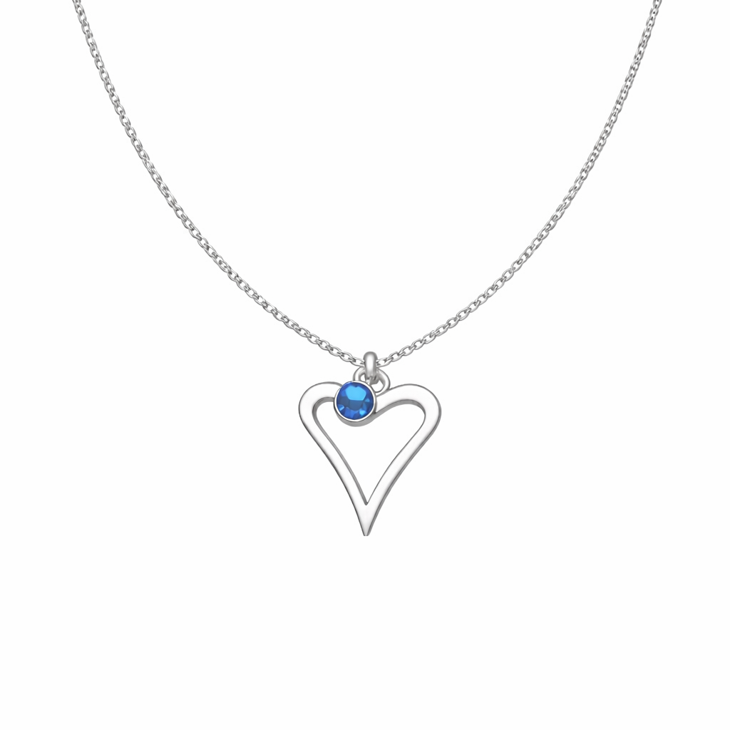Birthstone Heart Necklace