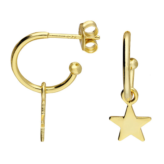 Star Charm Hoops
