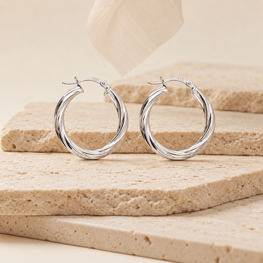 Medium Twisted Hoops