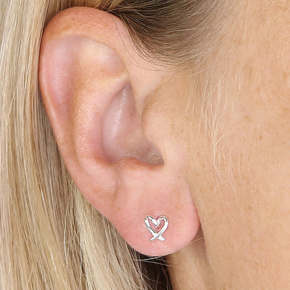 Love Knot Heart Studs