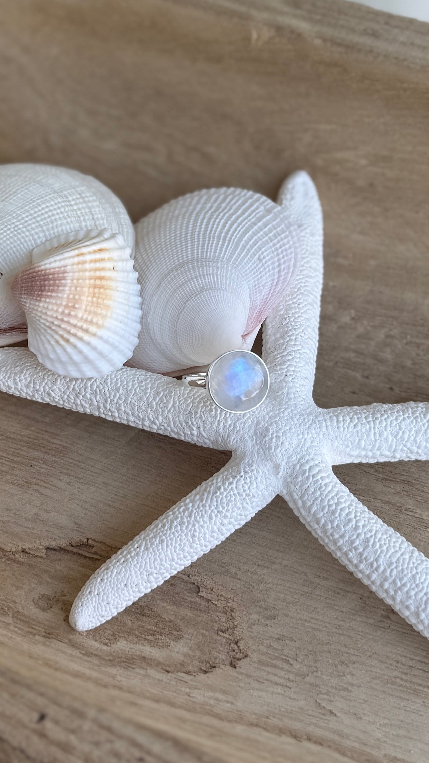 Round Moonstone Ring