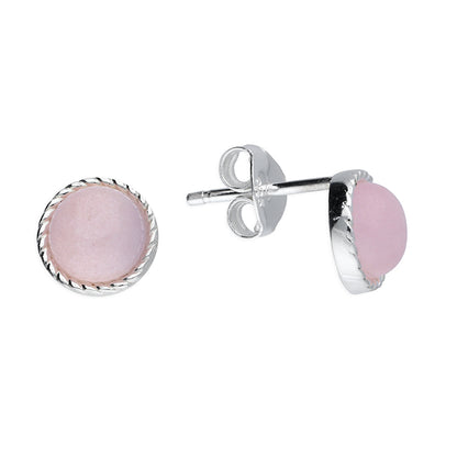 Rose Quarts Twist Studs