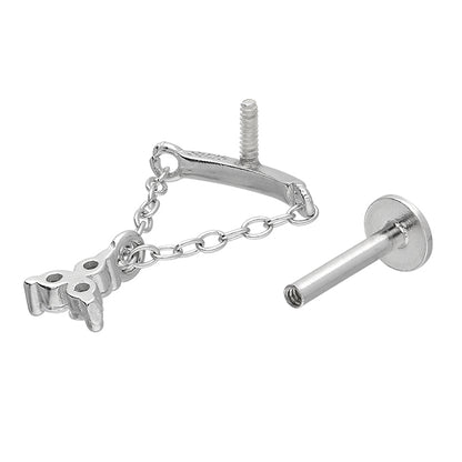 Chain Drop Flat Back Stud