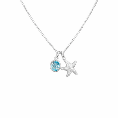 Blue Topaz Starfish Necklace