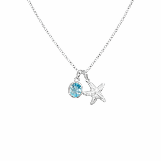 Blue Topaz Starfish Necklace
