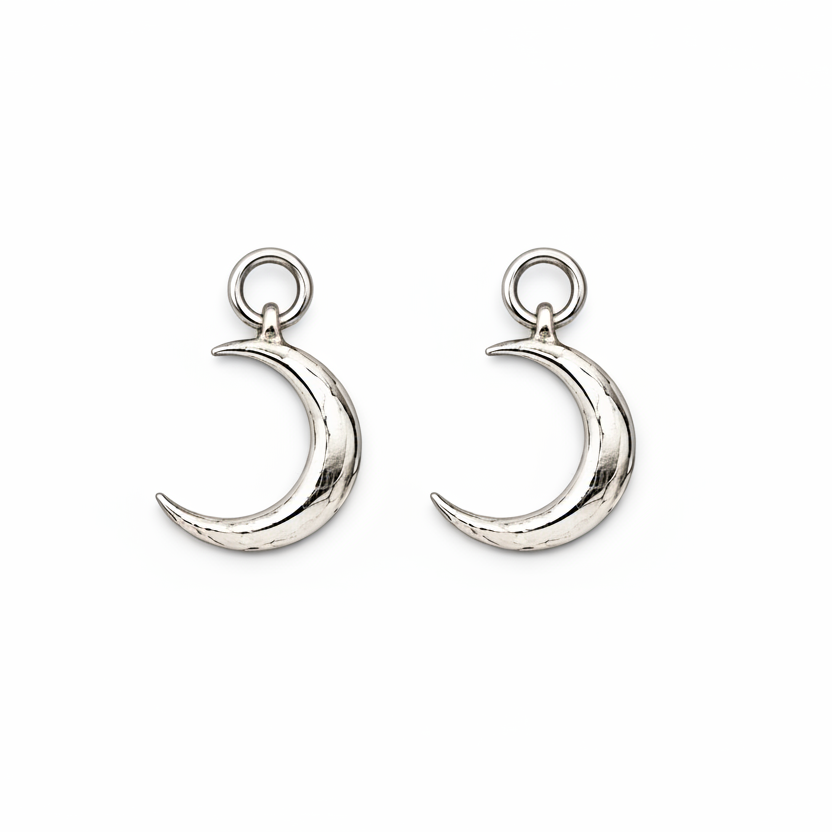 Teeny Moon Hoop Charms
