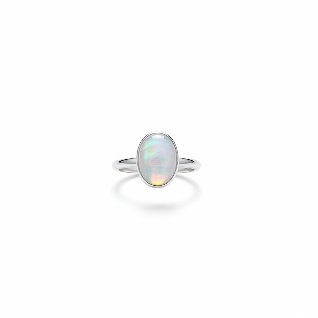 Oval Moonstone Ring | Handmade Sterling Silver
