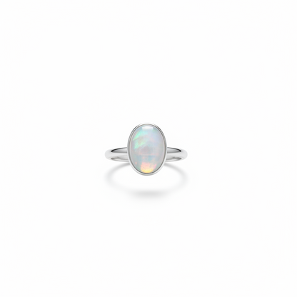 Oval Moonstone Ring | Handmade Sterling Silver
