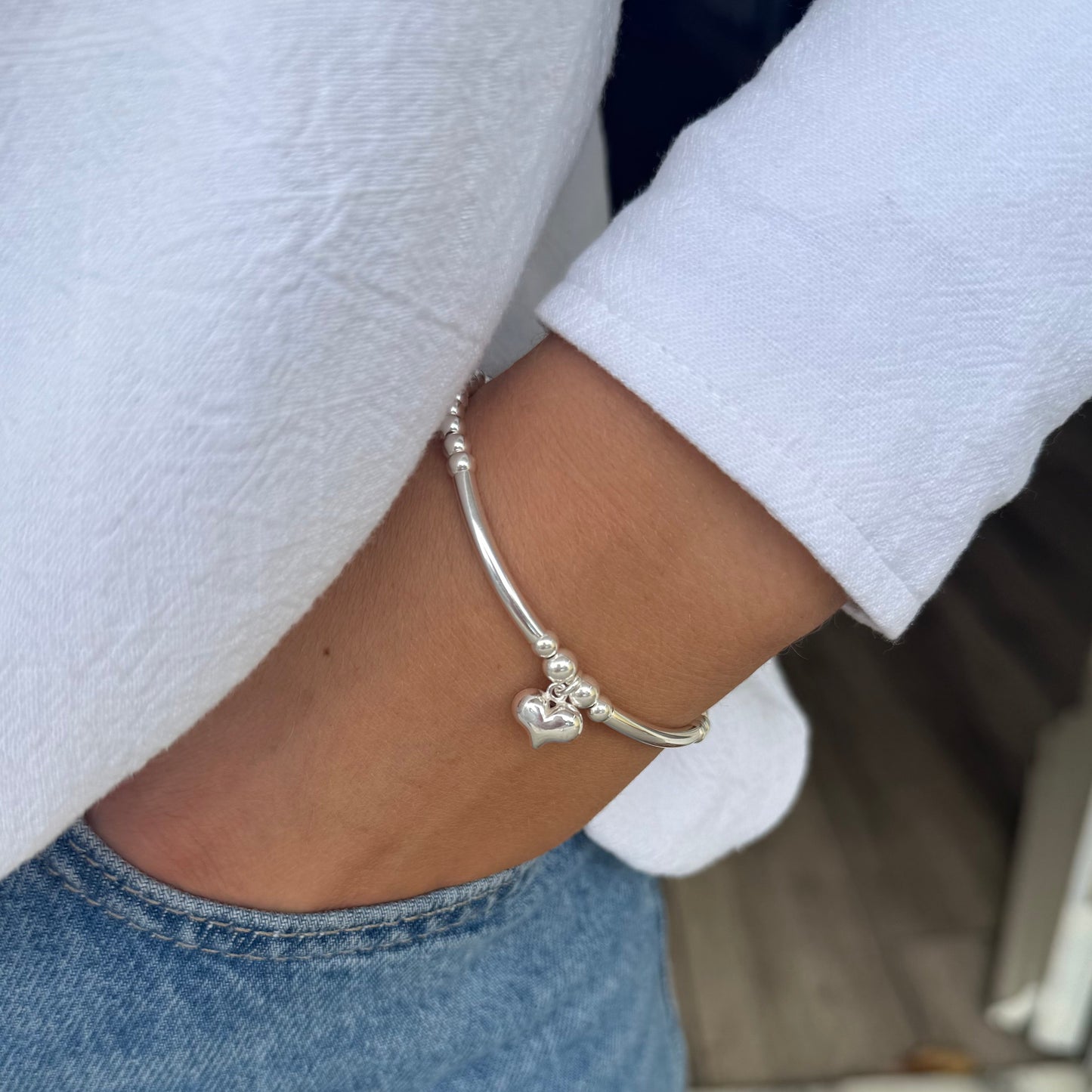 Paris Heart Tube Bracelet