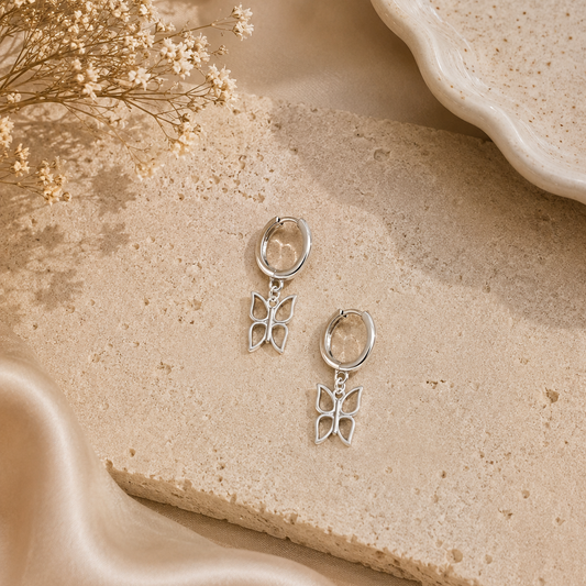 Pippa Butterfly Huggie Hoops