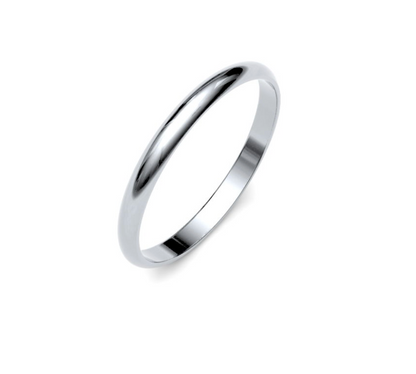 Silver ring on a white background
