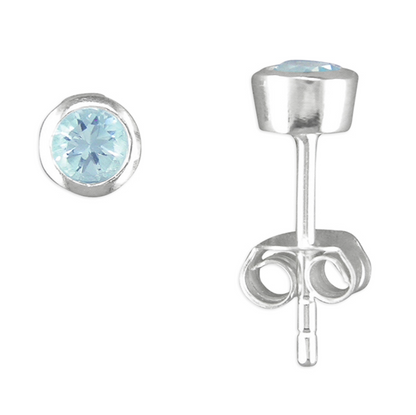 Blue topaz studs On a white backgroumdn