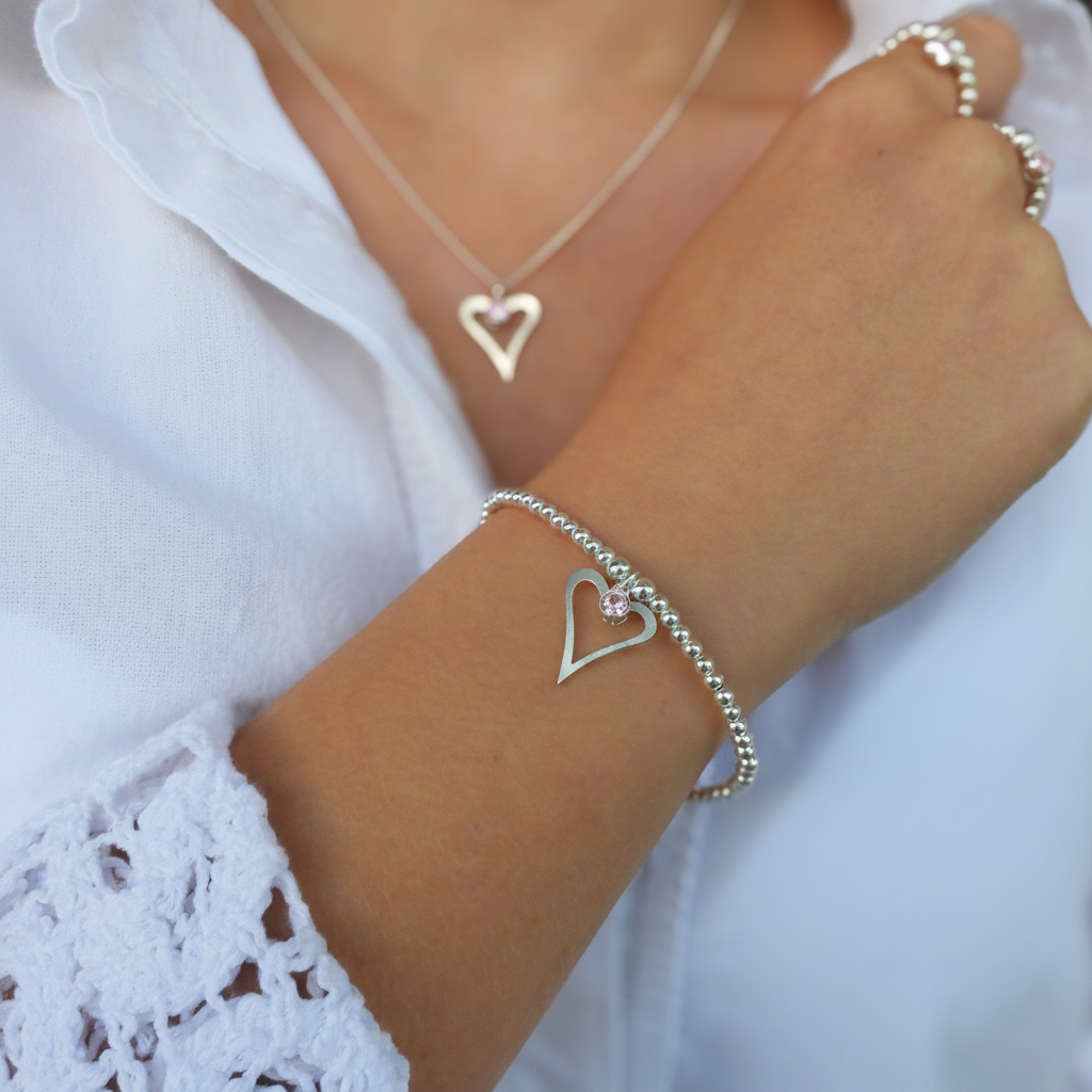 Birthstone Heart Bracelet