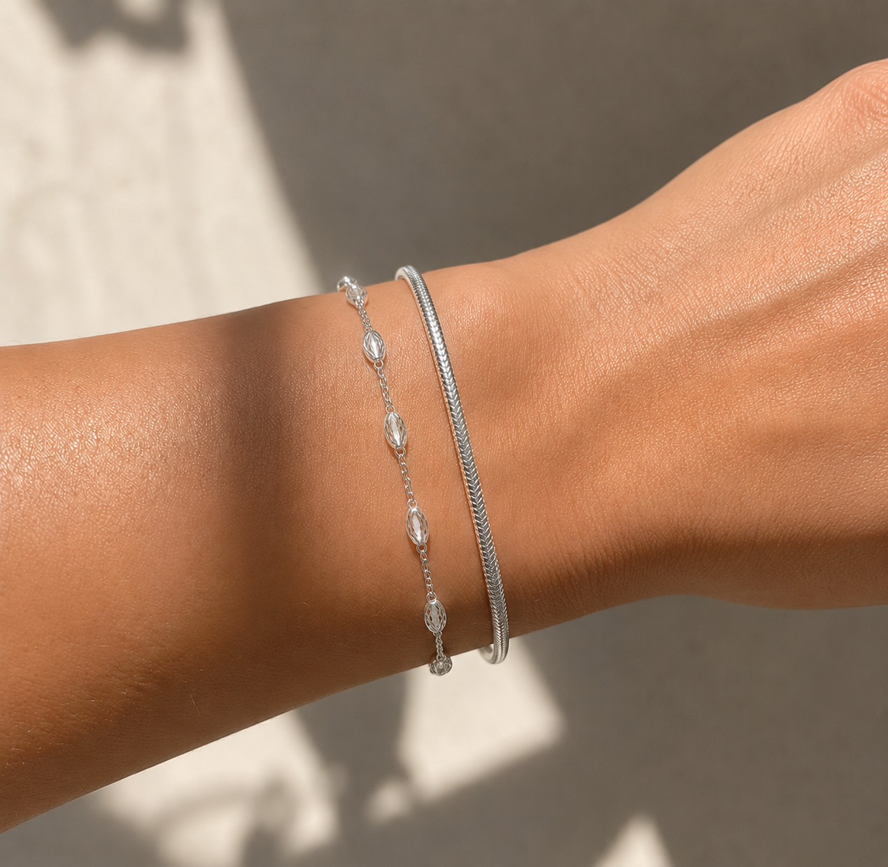 Diamond Cut Oval Bracelet