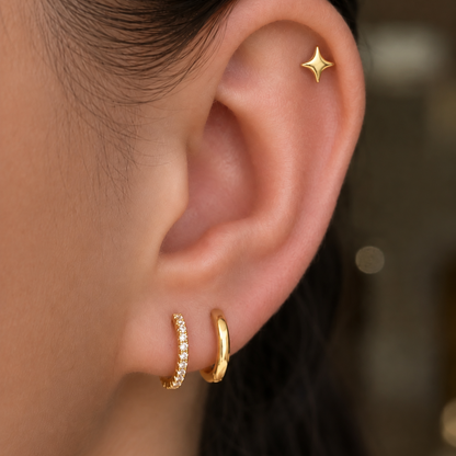 Celestial Flat Back Stud | 18ct Gold Plated