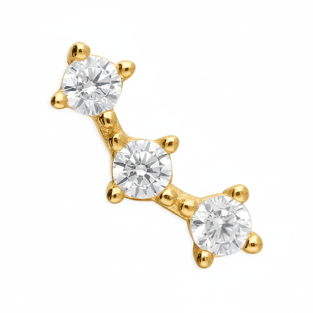 Sparkle cartilage stud on a white background 