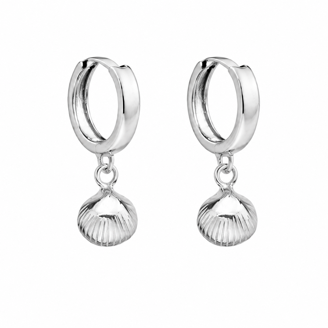 Shell Huggie Hoops