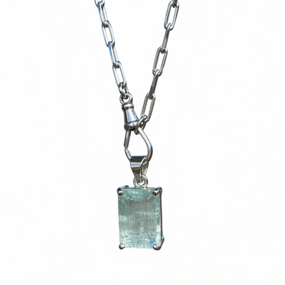 Aquamarine Albert Trace necklace