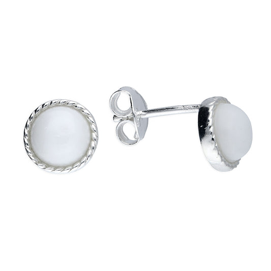 White Agate Twist Studs