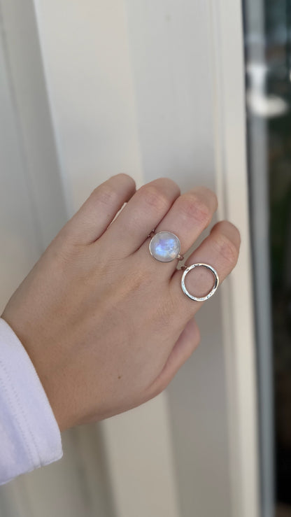 Round Moonstone Ring