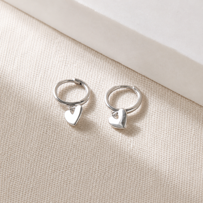 Organic Heart Huggie Hoops
