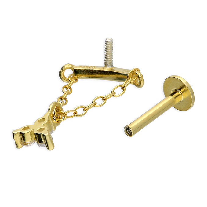 Chain Droplet Flat Back Stud