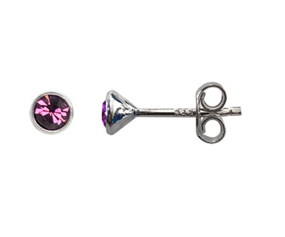 Pair of earrings with gemstones on a white background