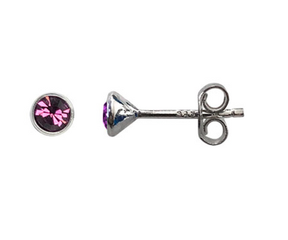Pair of earrings with gemstones on a white background