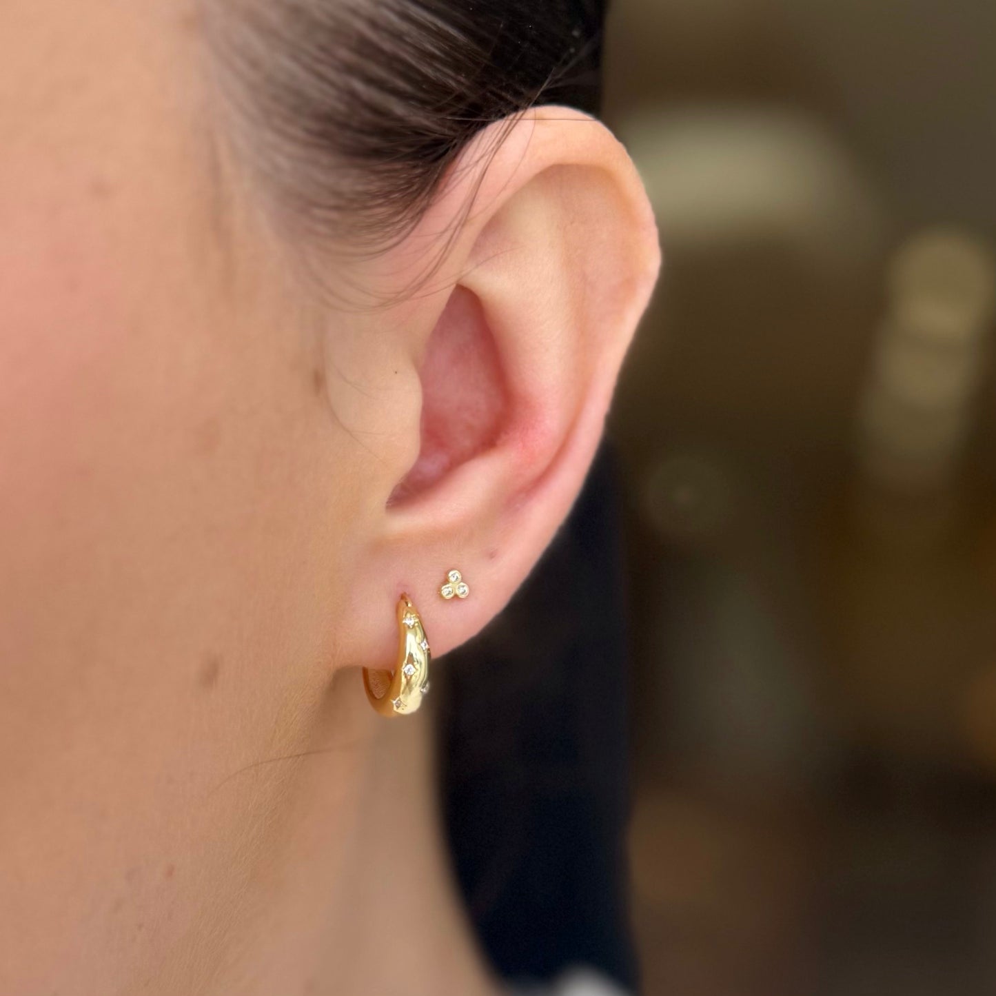 Triple Stone Studs